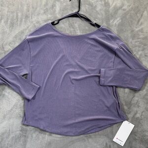 NWT Lululemon Draper softstreme boatneck long sleeve, size large